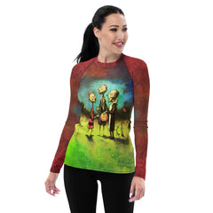 Trick Or Treat Ghostly Women's Rash Guard - Beyond T-shirts