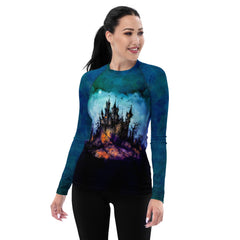 Spiders And Skeletons All-Over Print Women's Rash Guard - Beyond T-shirts