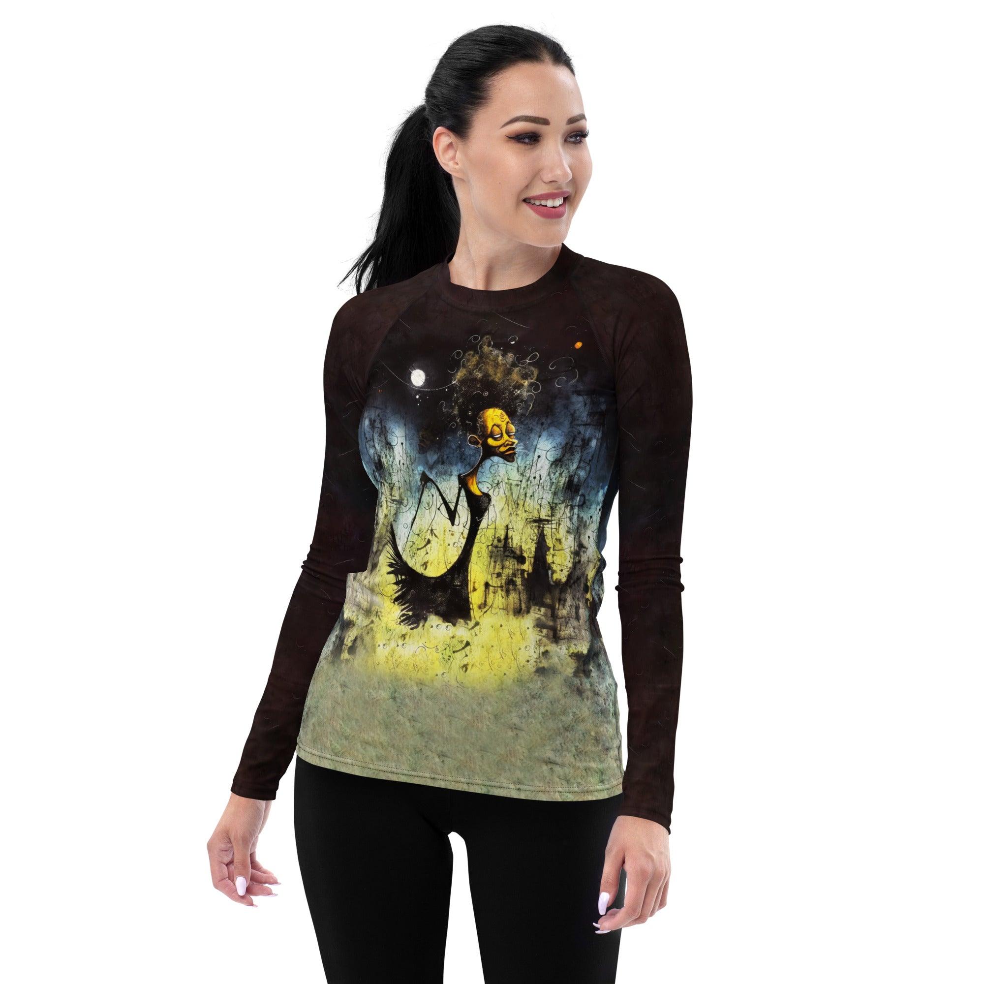 Bats In The Belfry Halloween Women's Rash Guard - Beyond T-shirts