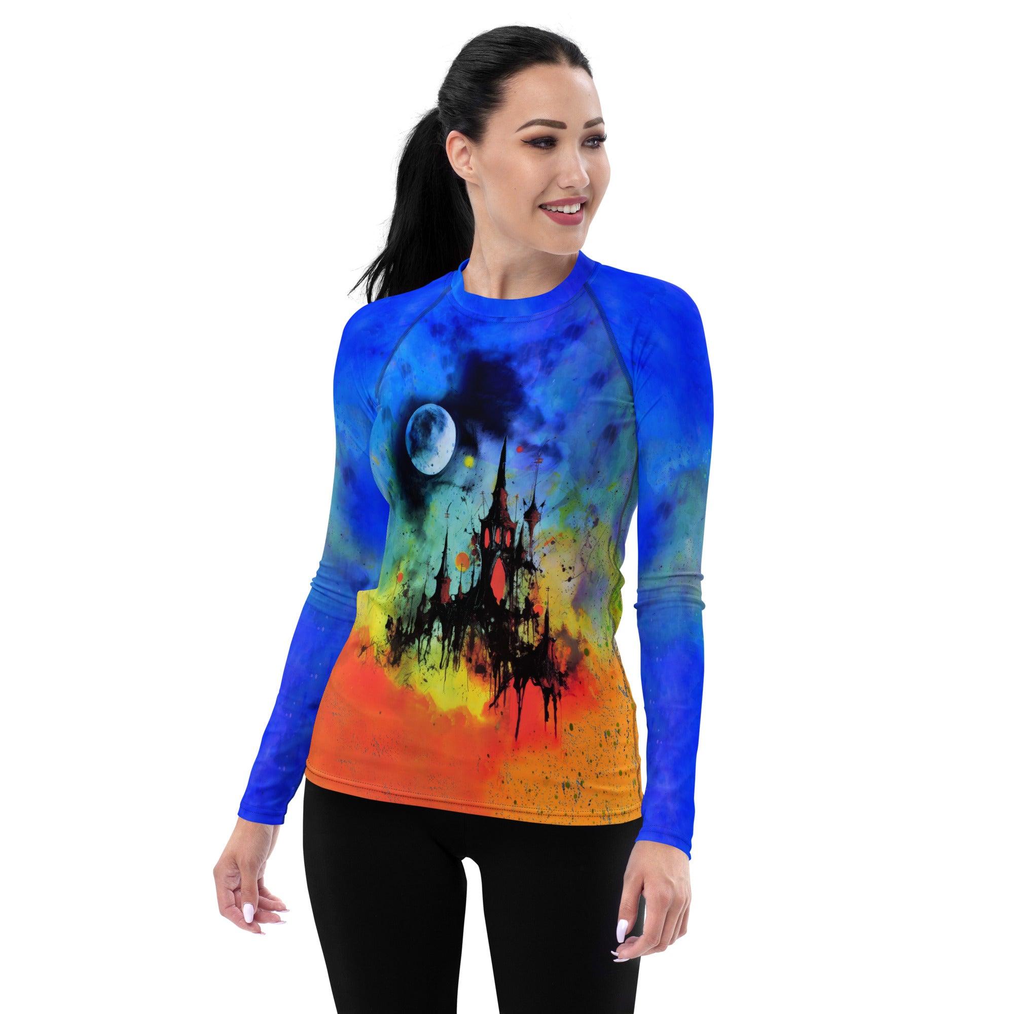 Halloween Haunted House Women's Rash Guard - Beyond T-shirts