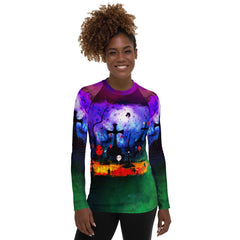 Cauldron Of Cuteness Halloween Women's Rash Guard - Beyond T-shirts