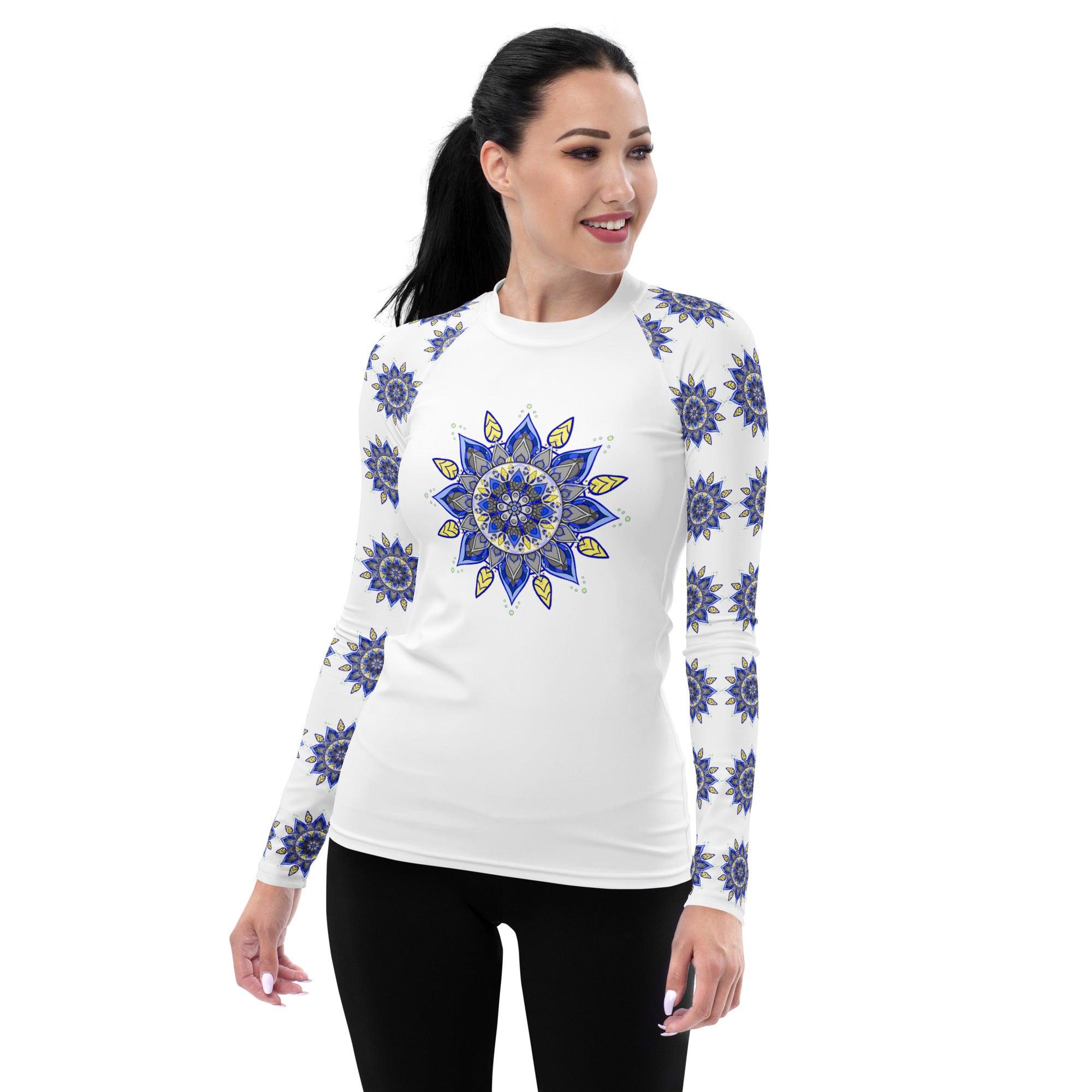 Zen Lotus Mandala Women's Rash Guard - Beyond T-shirts