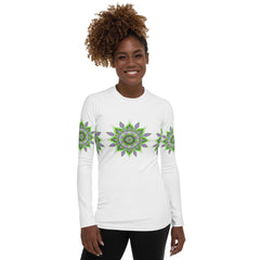 Tranquil Watercolor Mandala Women's Rash Guard - Beyond T-shirts