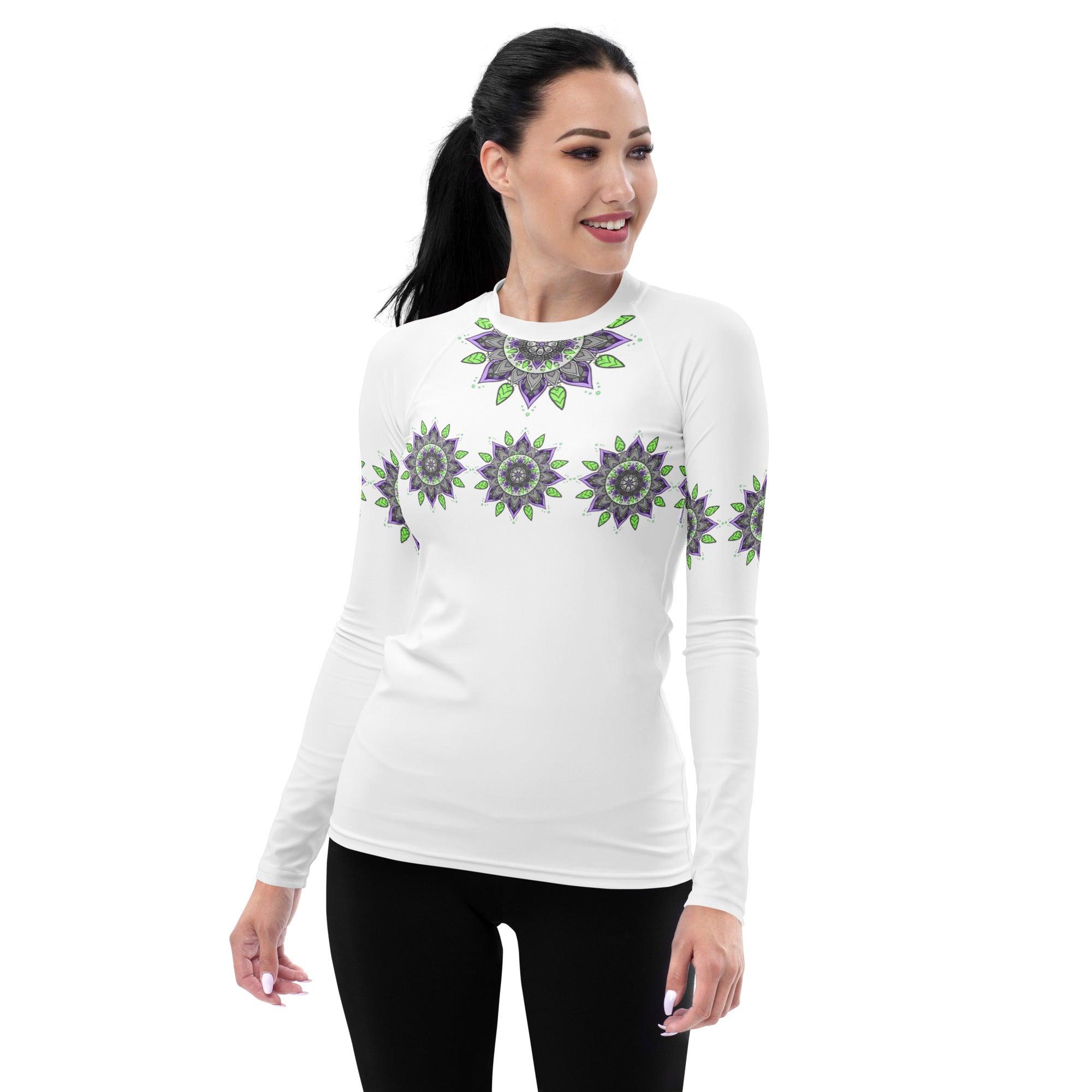 Vibrant Energy Mandala Women's Rash Guard - Beyond T-shirts