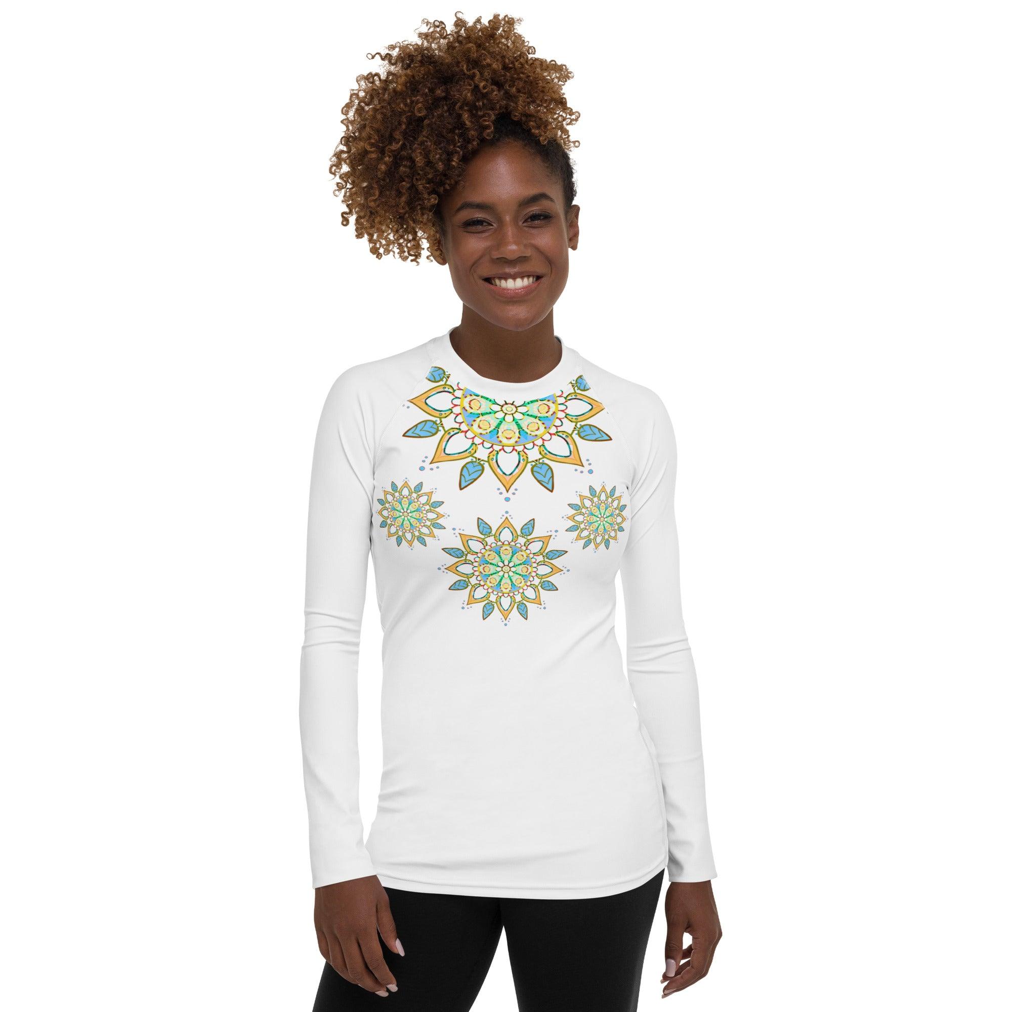 Serene Lotus Mandala Women's Rash Guard - Beyond T-shirts