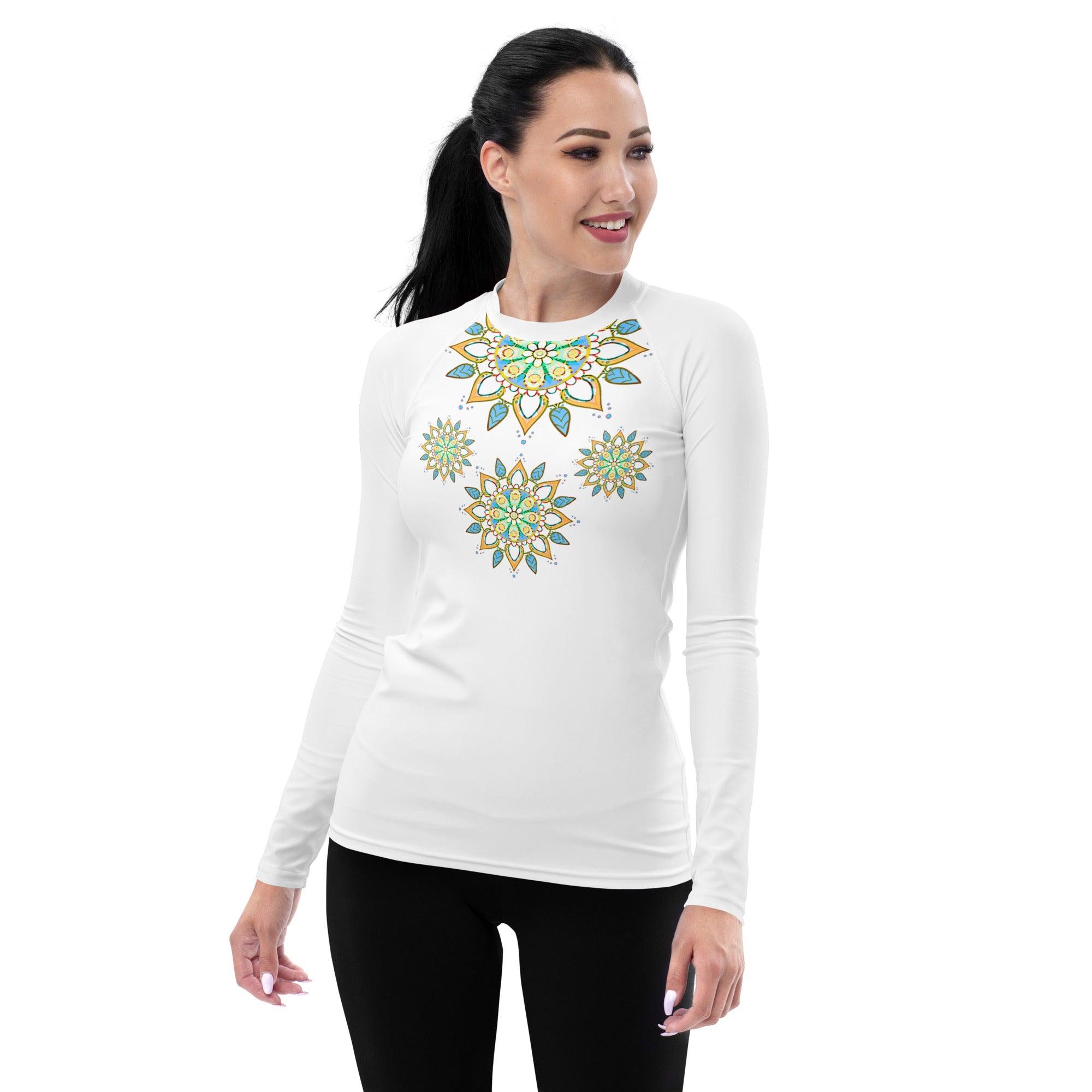 Serene Lotus Mandala Women's Rash Guard - Beyond T-shirts