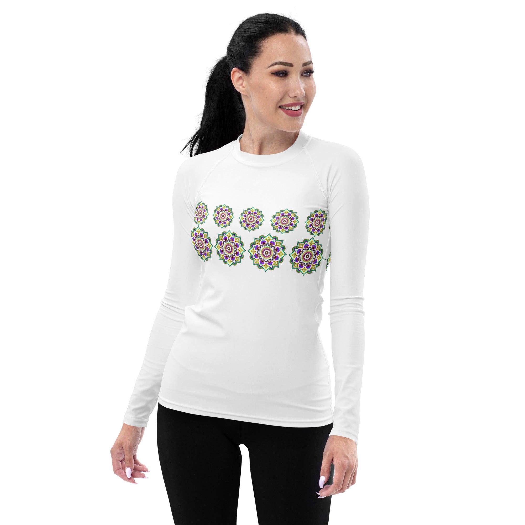 Zen Lotus Mandala Women's Rash Guard - Beyond T-shirts