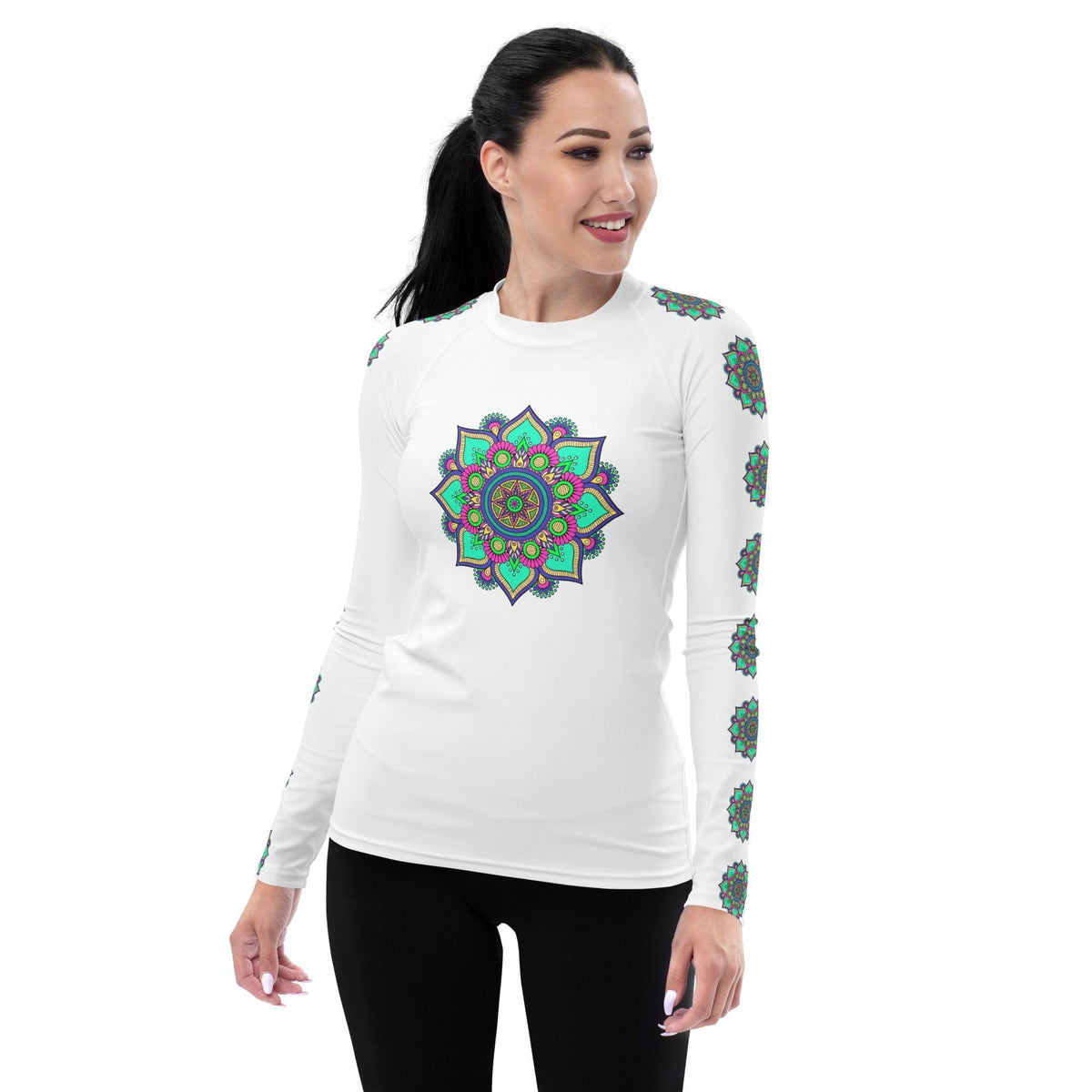 Bohemian Mandala Women's Rash Guard - Beyond T-shirts