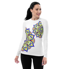 Serene Lotus Mandala Women's Rash Guard - Beyond T-shirts