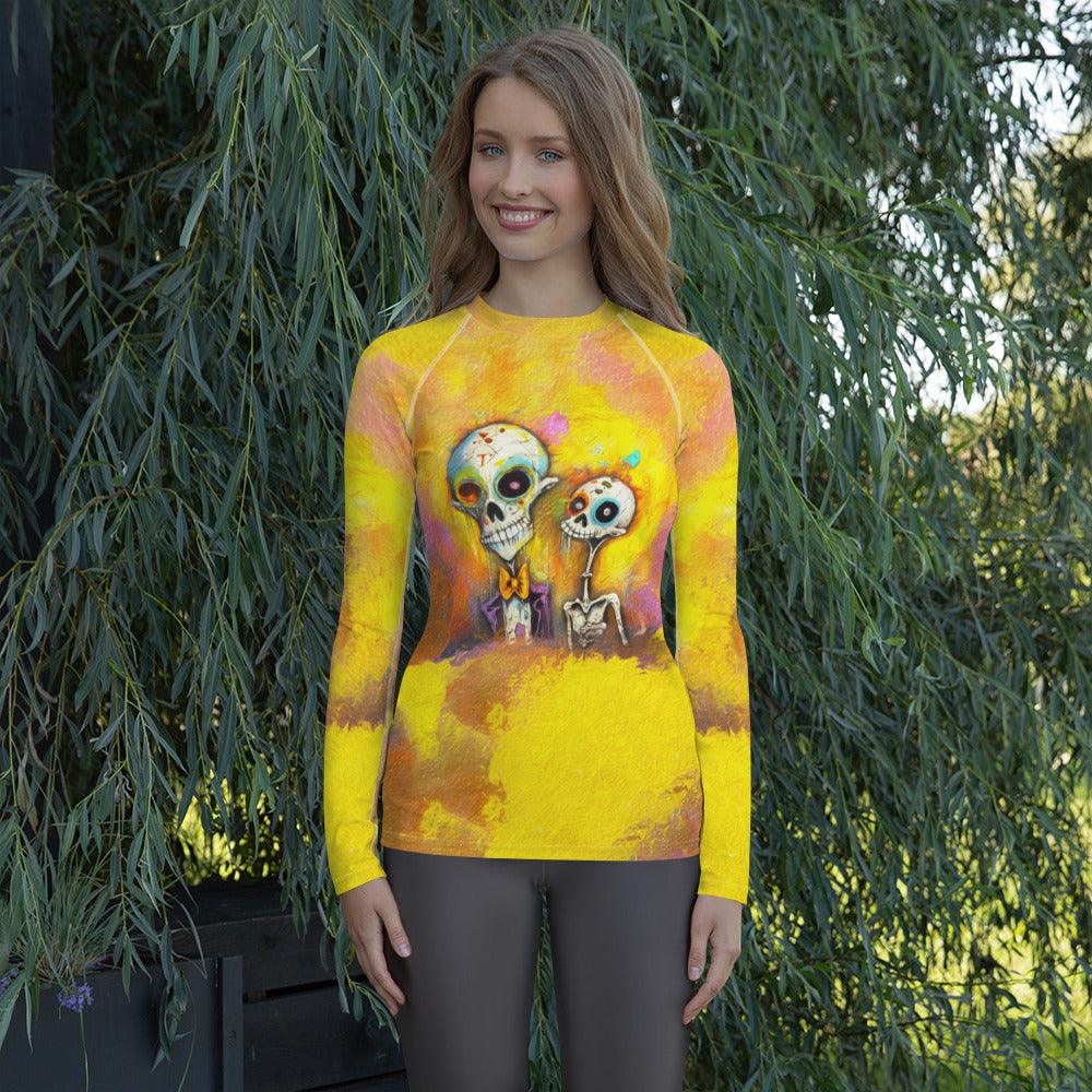 Skeleton Dance Party All-Over Print Rash Guard - Beyond T-shirts