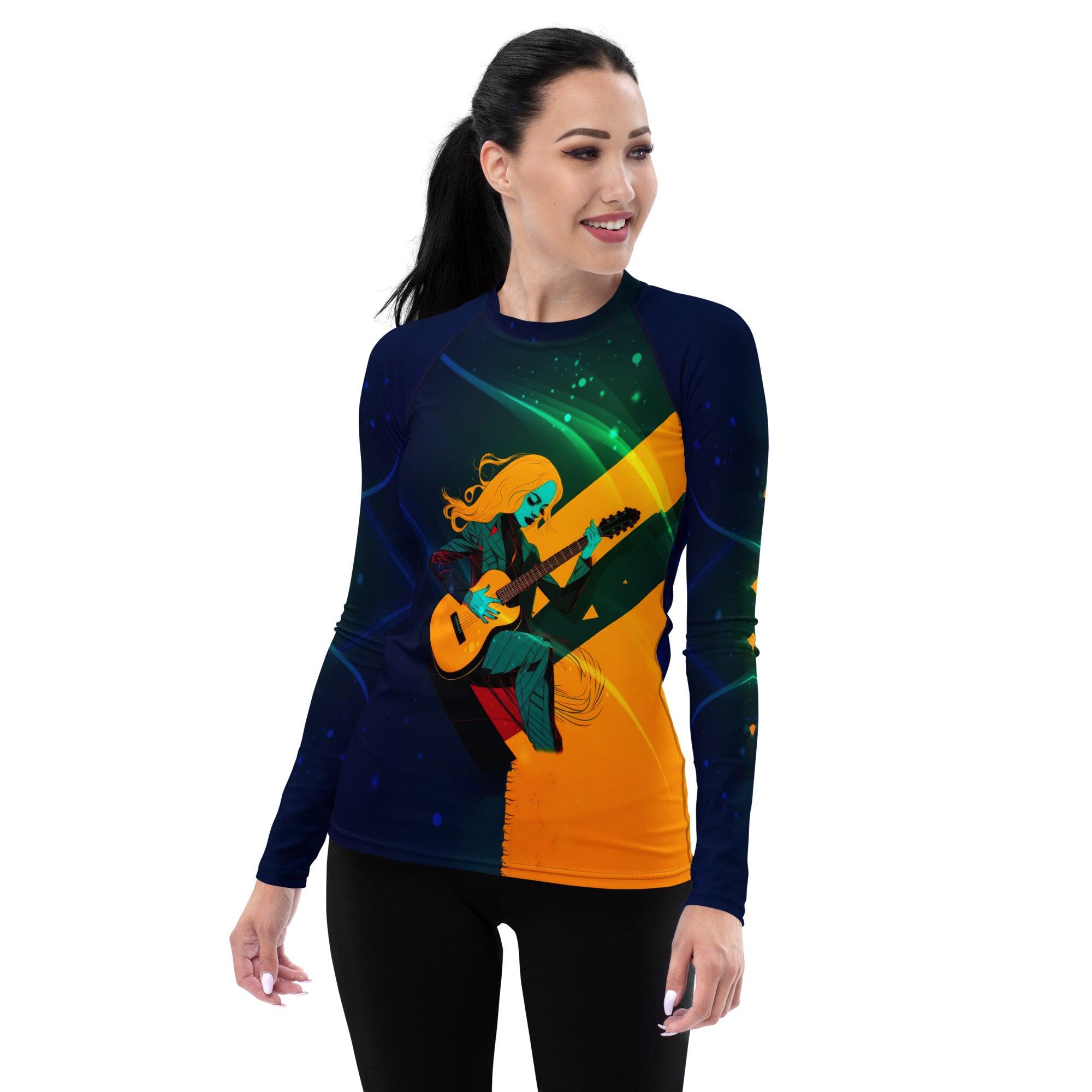 Groovy Melodies All-Over Print Women's Rash Guard - Beyond T-shirts