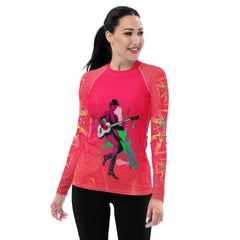 Saxophone Serenade All-Over Print Women's Rash Guard - Beyond T-shirts