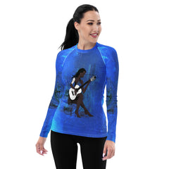 Vinyl Vibes All-Over Print Women's Rash Guard - Beyond T-shirts