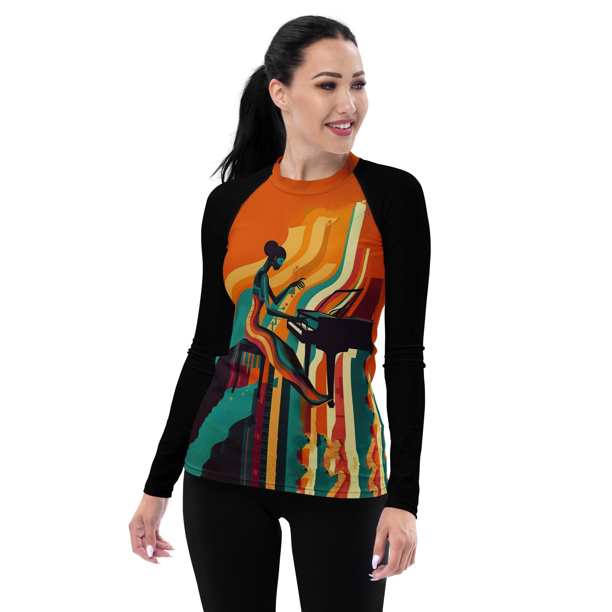 Orchestra Opulence All-Over Print Women's Rash Guard - Beyond T-shirts