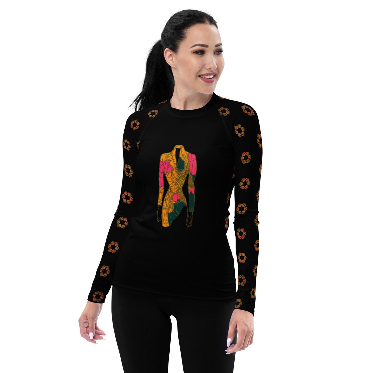 Artistic Elegance All-Over Print Women's Rash Guard - Beyond T-shirts