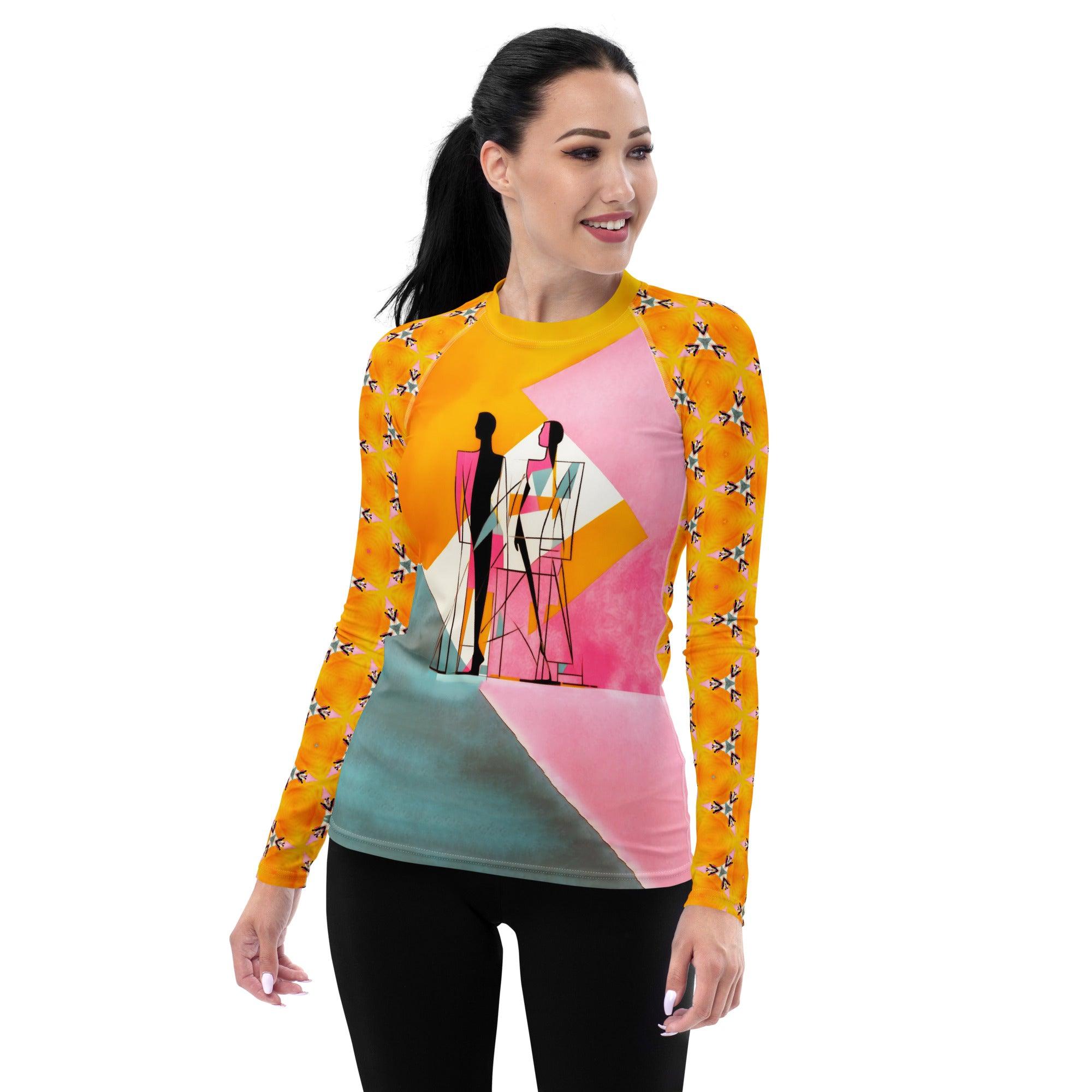 Artful Asymmetry All-Over Print Women's Rash Guard - Beyond T-shirts