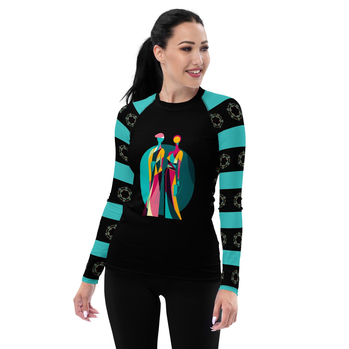 Vogue Vibes All-Over Print Women's Rash Guard - Beyond T-shirts