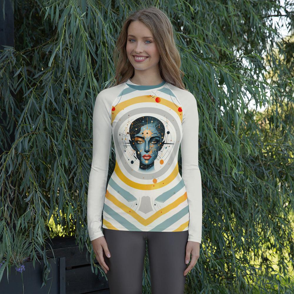 Feminine Energy: Abstract Women Art Rash Guard - Beyond T-shirts