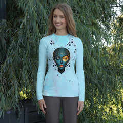 Harmony in Diversity: Abstract Women Painting Rash Guard - Beyond T-shirts