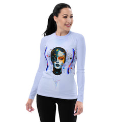 Abstract Grace Unveiled: Women's Art Rash Guard - Beyond T-shirts