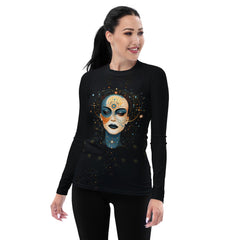 Empowering Expressions in Abstraction: Women's Rash Guard - Beyond T-shirts