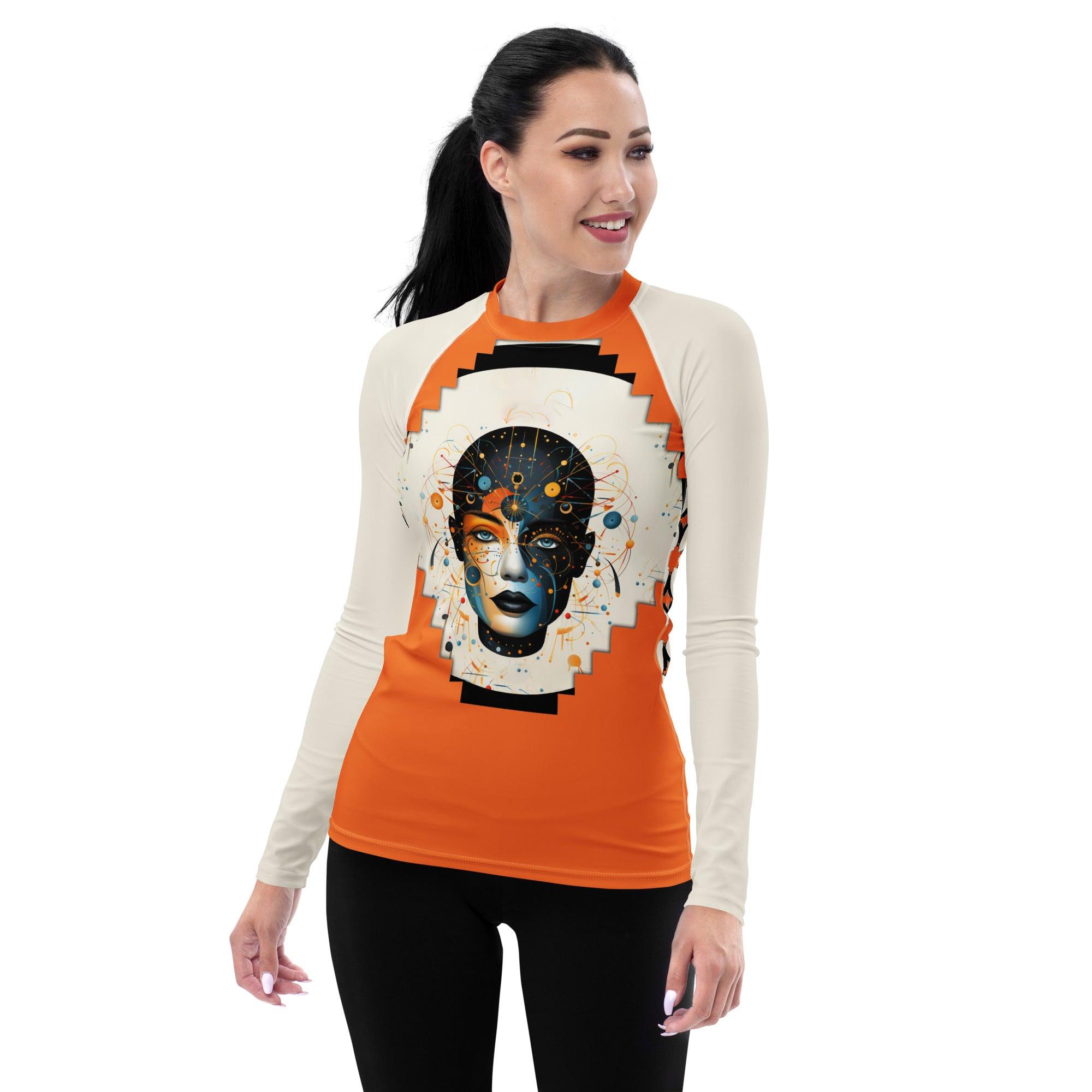 Abstract Goddesses in Harmony: Women's Painting Rash Guard - Beyond T-shirts