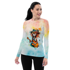 Rapper's Rhythmic Revelry Women's Rash Guard