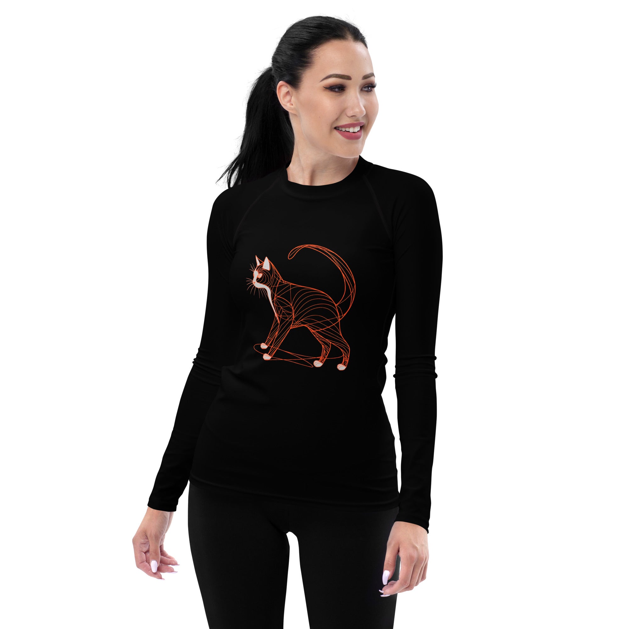 Meow-Mazing Waves Women's Rash Guard