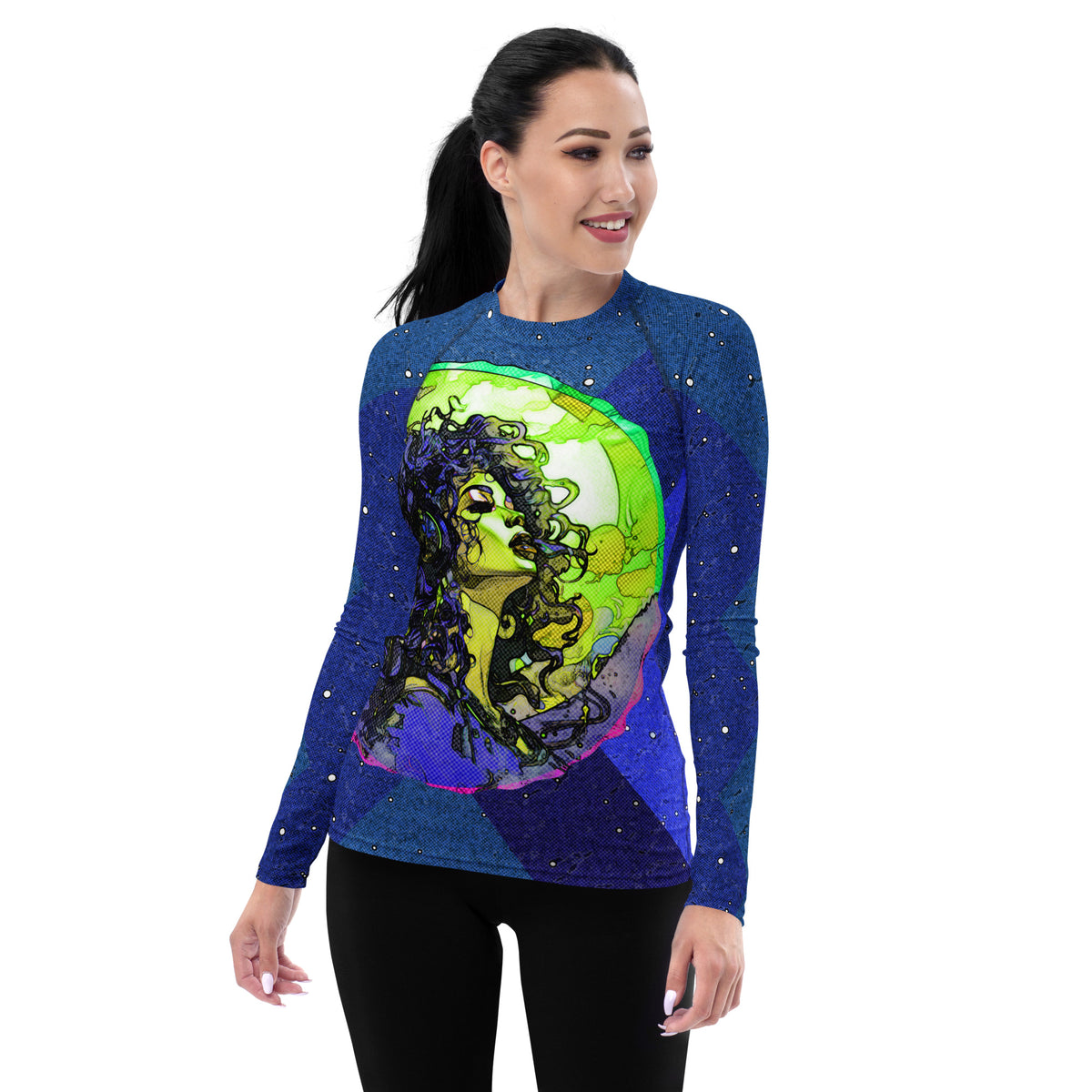 Dive Into The Melodic Magic Waves Women's Rash Guard