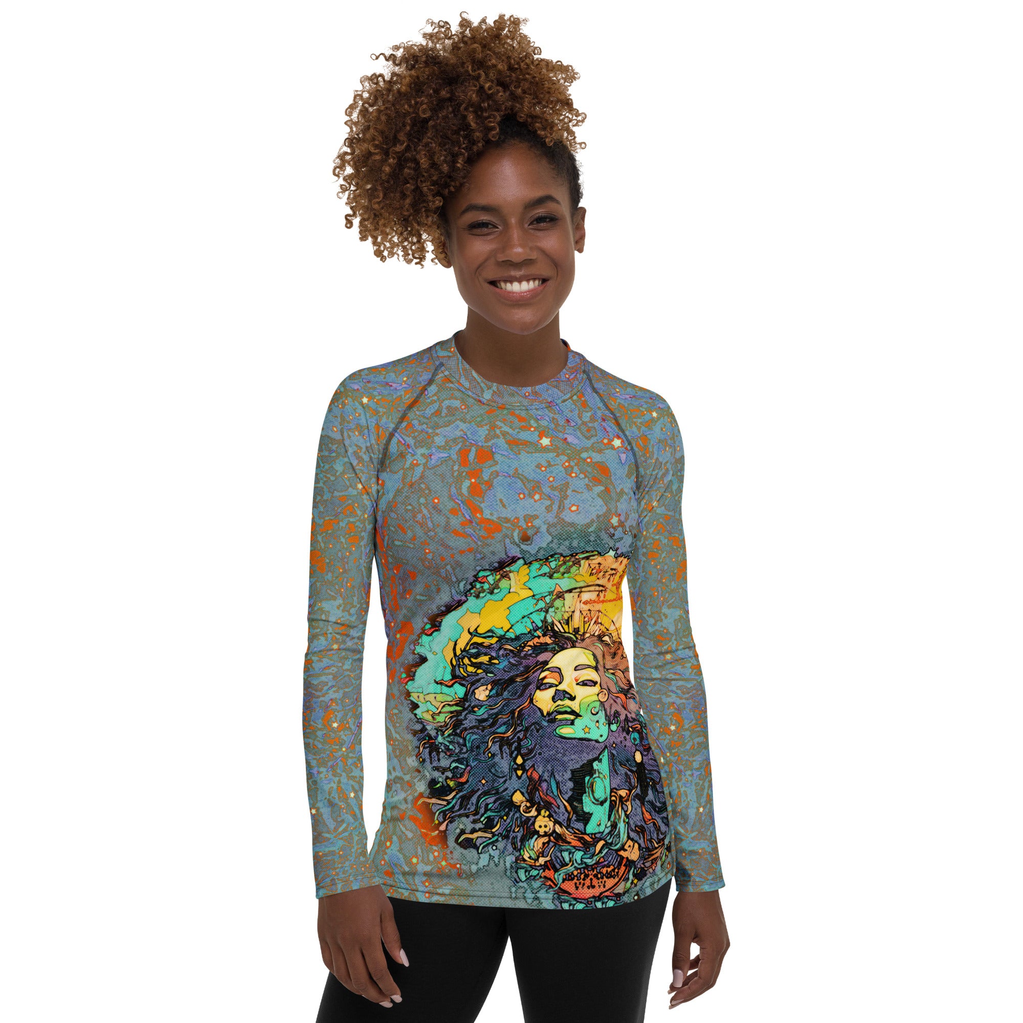 Melodious Manta Mingle Women's Rash Guard