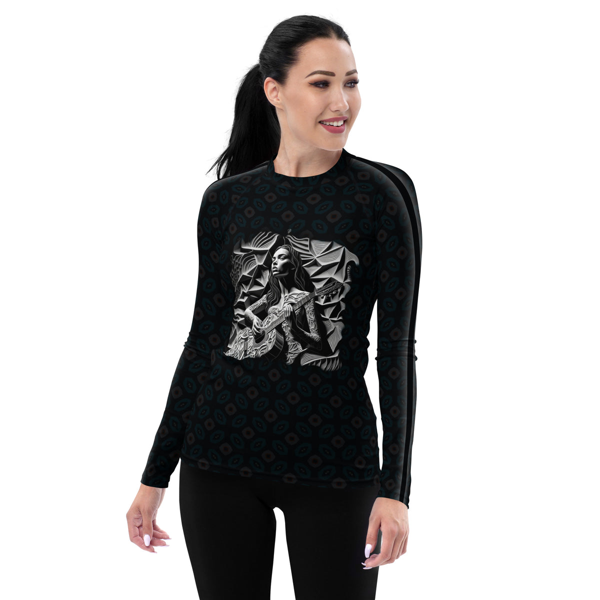 Timeless Triumphs All-Over Print Women's Rash Guard