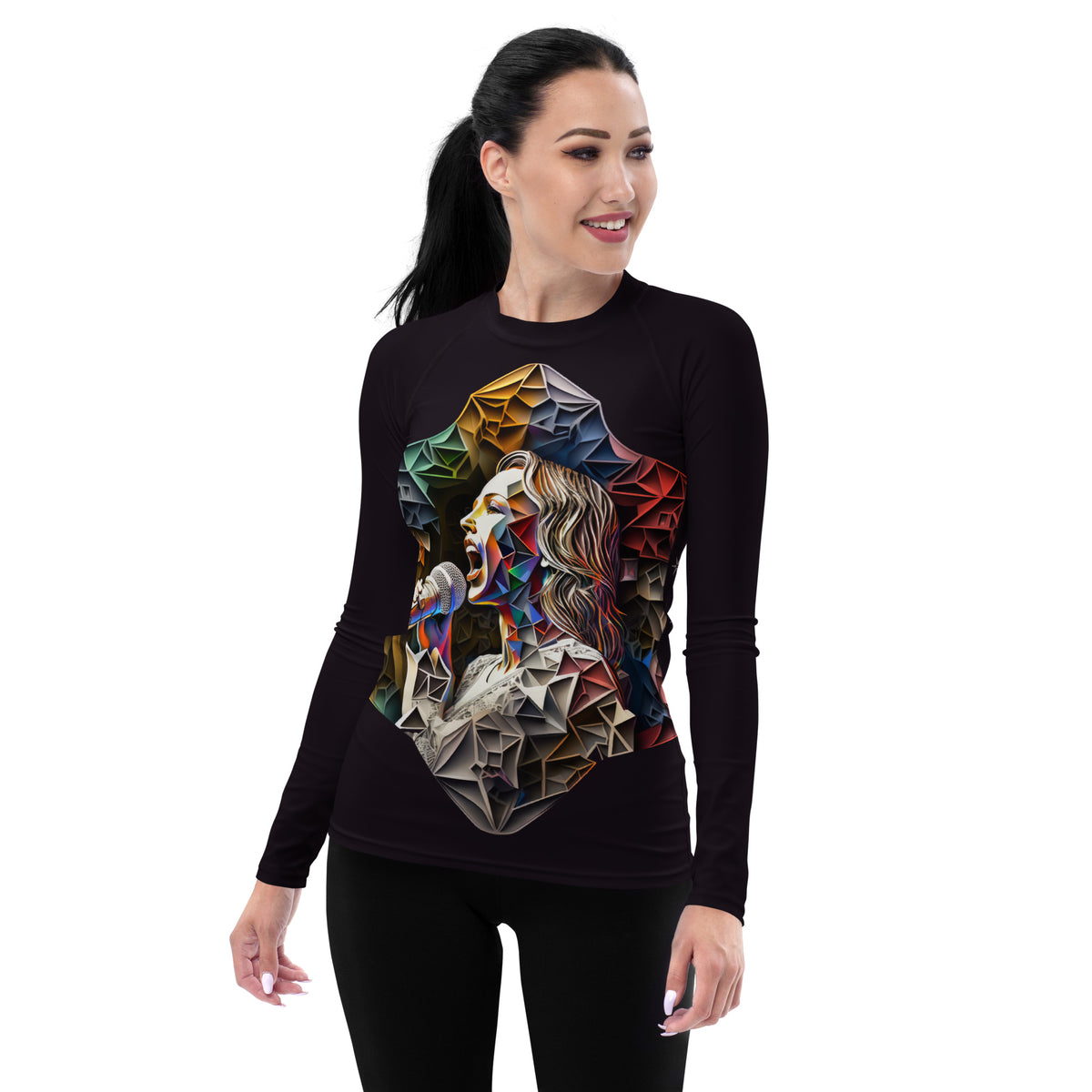 Melodic Symphony All-Over Print Women's Rash Guard