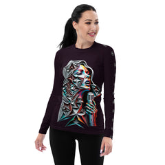 Singing Elegance All-Over Print Women's Rash Guard