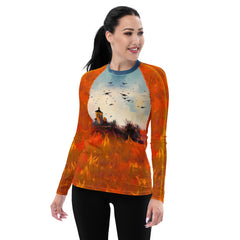 Serene Sunset Landscape Rash Guard