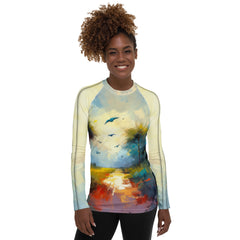 Wildflower Meadow Landscape Women's Rash Guard