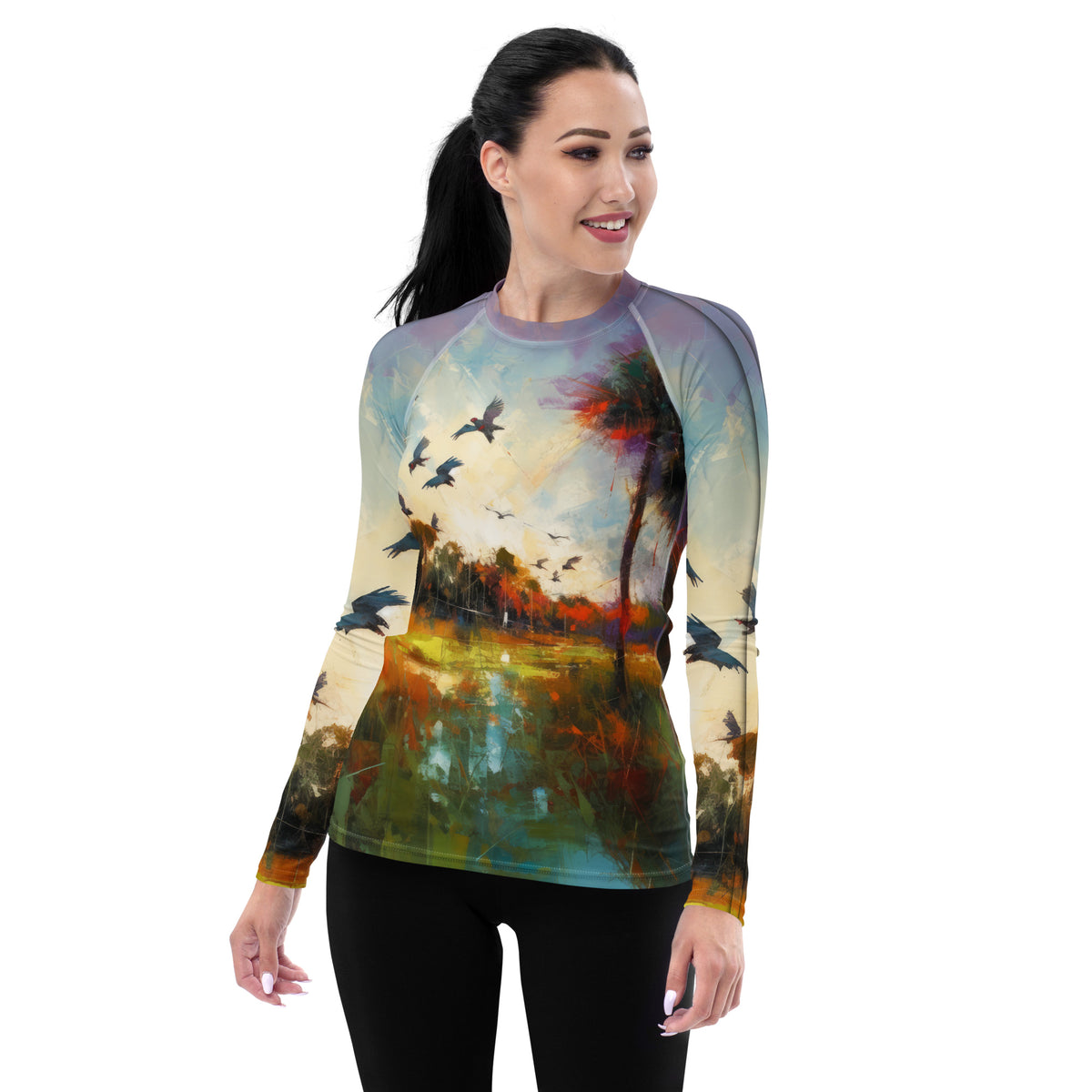 Mountain Majesty Landscape Women's Rash Guard