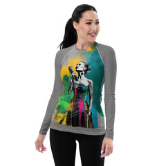 Abstract Serenity All-Over Print Women's Rash Guard