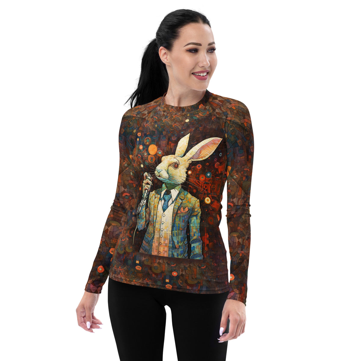 Hop into Style All-Over Print Women's Rash Guard