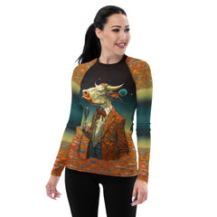 Graceful Goat All-Over Print Women's Rash Guard