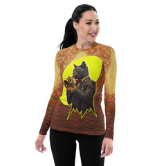 Catwalk Elegance All-Over Print Women's Rash Guard