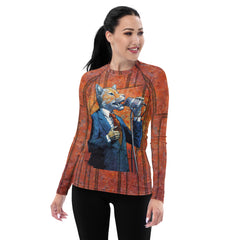 Tail-Wagging Style All-Over Print Women's Rash Guard