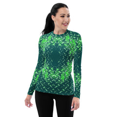 Honeycomb Hurdle Texture Women's Rash Guard