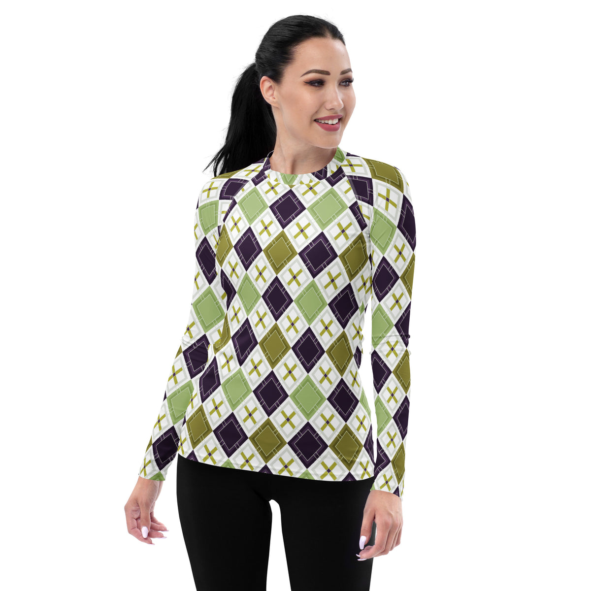 Diamond EleganceAll-Over Print Women's Rash Guard