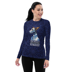 Dapper Deer Gentlewoman All-Over Print Women's Rash Guard