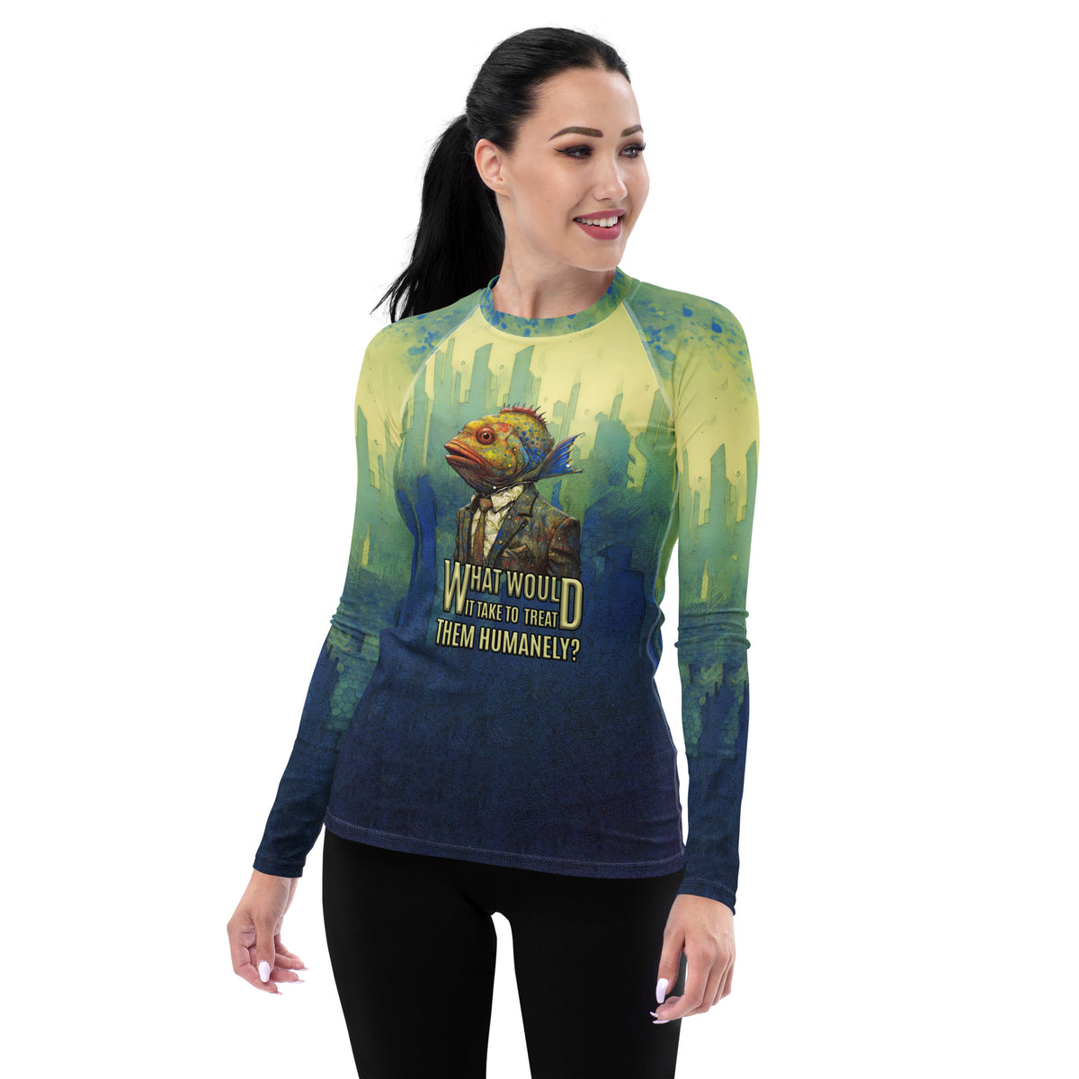 Hip Hop Hawk Breakdancer All-Over Print Women's Rash Guard