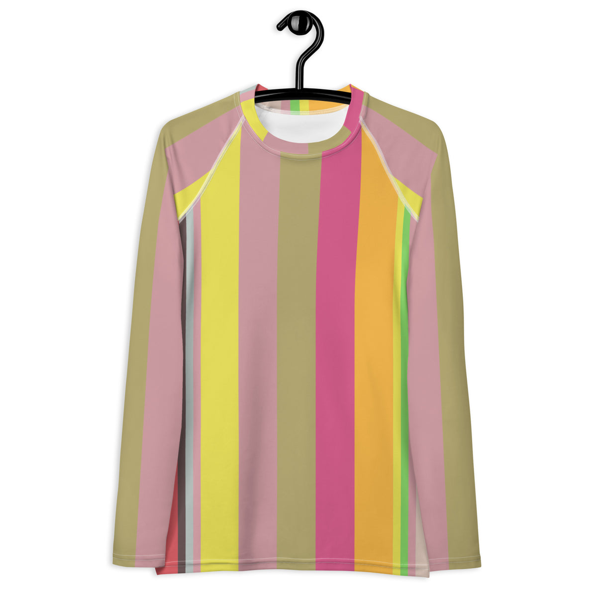 Psychedelic Prism Colorful Stripe All-Over Print Women's Rash Guard