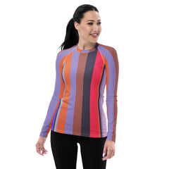 Fiesta Fiesta Colorful Stripe All-Over Print Women's Rash Guard