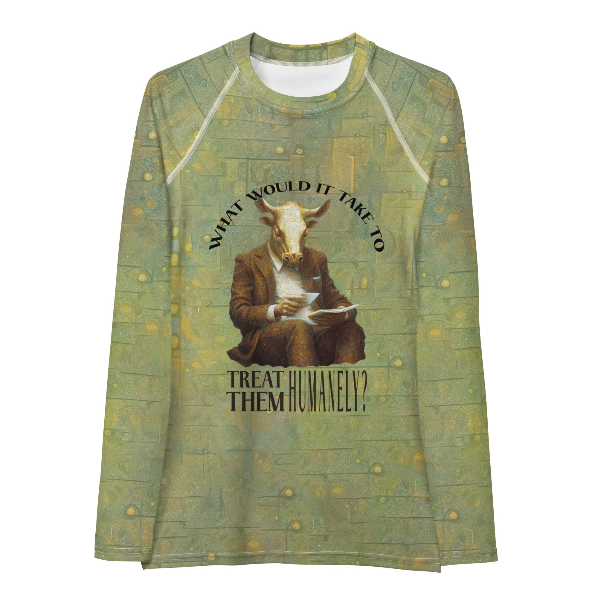 Graceful Giraffe print on Women's Rash Guard for outdoor adventures.