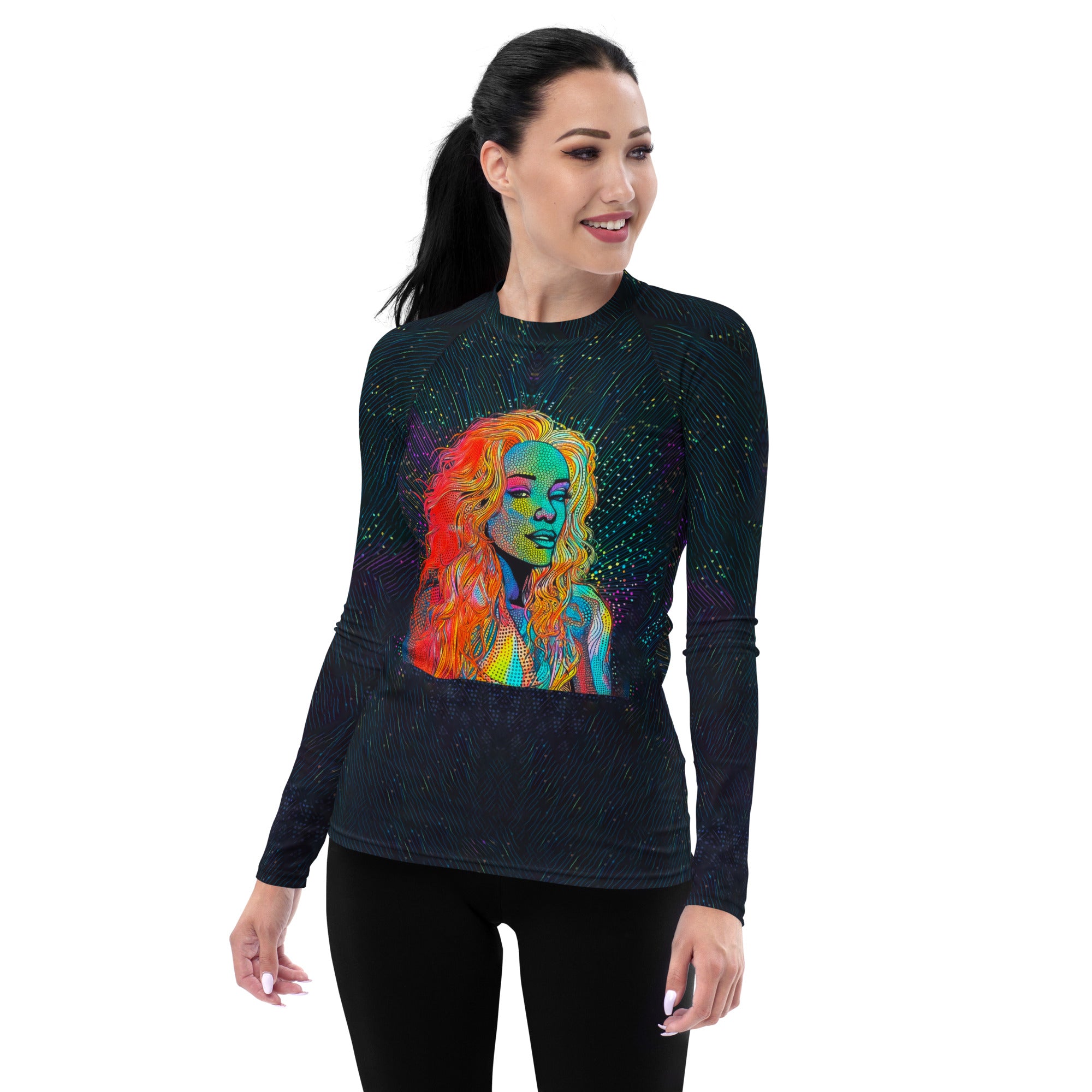 Bold Brushstrokes Women's Rash Guard front view