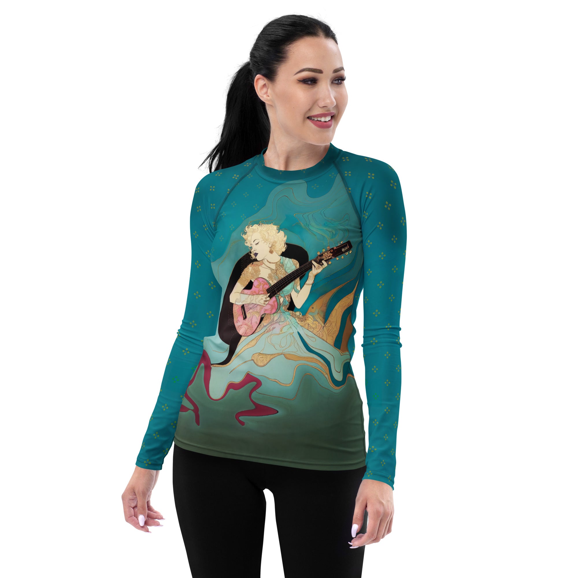 Peaceful Petals Women's Rash Guard - Front View